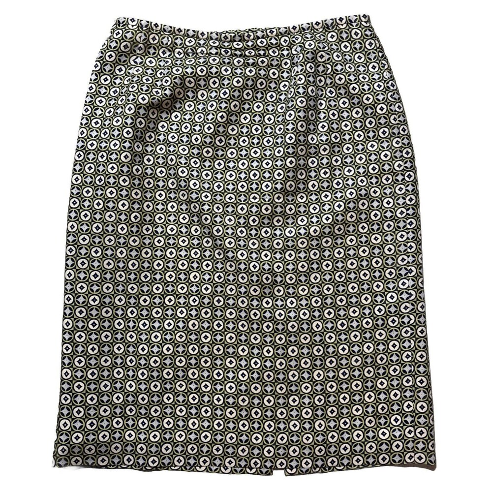 Silky Blend Skirt Size 10 Mod Retro Geometric Print Minimalist Quiet Luxury